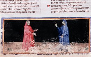 Dante und Virgil (Gesang 3 der Hölle, in der Göttlichen Komödie) (Miniatur) von Unknown artist
