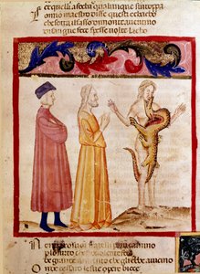 Dante und Virgil treffen die Seele eines Sünders, der von einem Drachen verschlungen wird