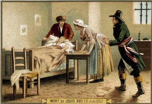 Tod von Ludwig XVII. (08.06.1795). Chromolithographie des 19. Jahrhunderts von Unknown artist