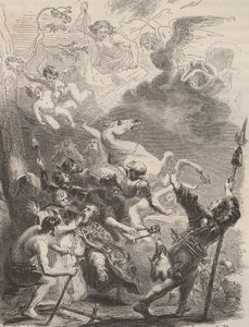 Tod des heiligen Lievin der Große (Livin, oder Lebwin, oder Livinus) als Evangelisierer von Flandern, Martyrium im Jahr 657/663. Gravur von 1868 in „Histoire de Belgique von den frühesten Zeiten bis zum Ende der Herrschaft von Leopold I“ von Theodore Juste