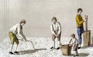 Dekoration: eine der Phasen der Bodenpflasterung von Unknown artist