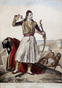 Demetrius Mavromichalis in traditioneller Reitertracht - Lithografie