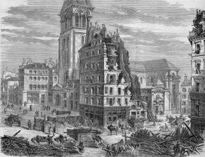 Abriss des Place Saint Germain des Prés für den Durchbruch der Rue de Rennes im Jahr 1867 von Unknown artist