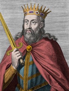 Denis von Portugal (der Bauernkönig) - Denis I. von Portugal (1261-1325) (der Bauer - der König Troubadour - der Vater des Vaterlandes - der Liberale) Gravur