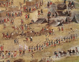 Detail von Richelieus Truppen während der Belagerung von La Rochelle von Unknown artist