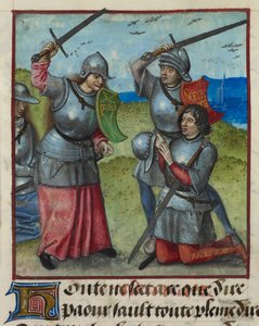 (Detail) von Peur, der kämpft, während Honte zusieht aus 