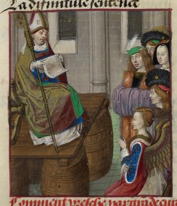 (Detail) Miniatur eines Priesters, der zu den Armeen der Venus predigt, aus 