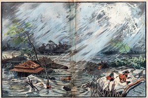Verwüstung durch den Tsunami in Sanriku, Japan von Unknown artist