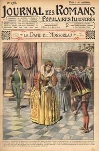Diane, als Gräfin von Monsoreau anerkannt, wurde dem Gerichtshof zugeteilt. Illustration von „Die Dame von Monsoreau“ von Alexandre Dumas. In „Journal of illustrated popular novels“