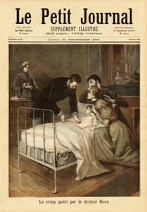 Dr. Emile Roux (1853-1933), Bakteriologe, Mitarbeiter von Louis Pasteur (1822-1895), der den Impfstoff gegen Krupp entwickelte. Gravur in „Le petit journal“ 24/09/1894. Sammlung Selva von Unknown artist