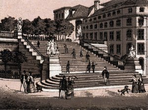 Dresden, Deutschland: Ansicht der Brühlschen Terrasse in „Die Welt illustriert 168 Ansichten“ ohne Datum (spätes 19. Jahrhundert)