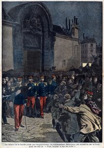 Dreyfus-Affäre: der Sieg der jüdischen Bande durch den Freispruch von Kommandant Esterhazy wird von der Menge mit den Rufen „Vive l