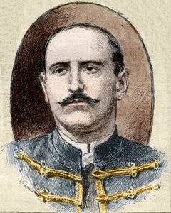 Dreyfus-Affäre: Porträt von Alfred Dreyfus (1859-1935) nach seiner Degradierung während des Rennes-Prozesses im Jahr 1899. von Unknown artist