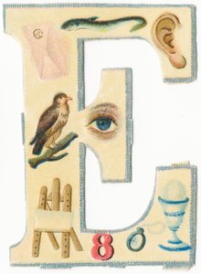 E: Umschlag, Aal, Ohr, Adler, Auge, Staffelei, Acht, Monokel, Ei