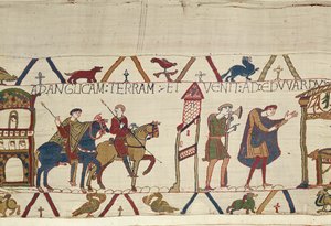 Graf Harold reitet von Bosham nach London, Teppich von Bayeux von Unknown artist