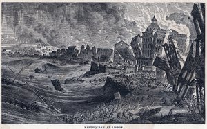 Erdbeben von Lissabon, Portugal am 1. November 1755 von Unknown artist