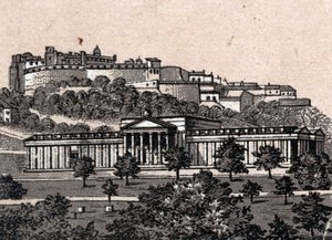 Edinburgh, Schottland: Blick auf die Nationalgalerie in „Die Welt illustriert 168 Ansichten“ (Ende des 19. Jahrhunderts) von Unknown artist