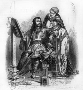 Eginhard (Einhard, Einhart, Einard, 775-840) Historiker der Karolingerzeit mit Emma (Imma) seiner Frau. von Unknown artist