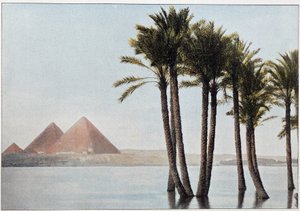 Ägypten: die Flut des Nils und die Pyramiden von Gizeh von Unknown artist