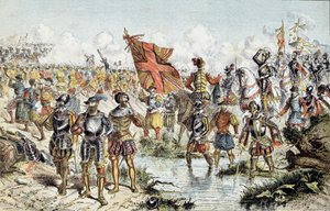 Achter Religionskrieg (1585-1598): Die Schlacht von Ivry am 14.03.1590 zwischen der königlichen Armee Heinrichs IV. und der Katholischen Liga von Unknown artist