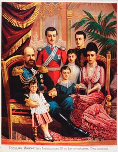 Kaiser Alexander III. (1845-1894) mit seiner Familie von Unknown artist