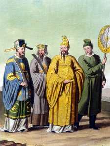 Kaiser von China, umgeben von Mandarinen - in „Le costume ancien et moderne“ von J. Ferrario, ed. Mailand
