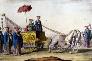 Kaiser der Ming-Dynastie auf seinem Wagen - in „Le costume ancien et moderne“ von J. Ferrario, Mailand von Unknown artist