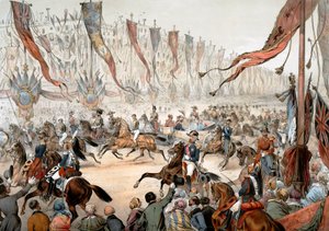 Einzug von Königin Victoria von England in Paris in Anwesenheit von Napoleon III am 18. August von Unknown artist