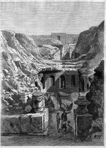 Ausgrabungen in Senlis im Jahr 1868 - entdeckte römische Arenen rund um die Stadt - Gravur von 1868