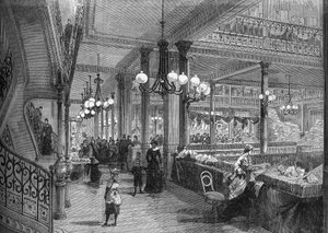 Erweiterungen der „Bon marché“-Geschäfte: Neue Galerie zum Buffet. Paris 1880 von Unknown artist