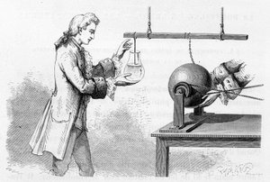 Erfahrung von Cunéus: Leidener Flasche - in „Magnetismus und Elektrizität“ von Amédée Guillemin von Unknown artist