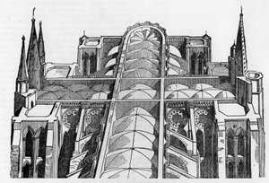 Außen- und Oberteil der Kathedrale von Chartres (28) nach dem Brand vom 4. und 5. Juni - in „Le magasin picturesque“, Juli 1836 von Unknown artist