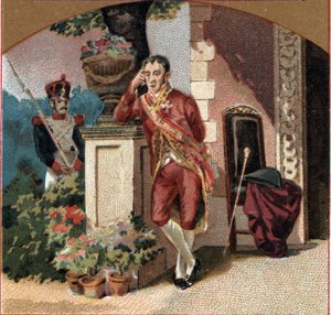 Ferdinand VII. von Spanien (1784-1833) Gefangener von Napoleon I. im Schloss von Valençay (Indre). Chromolithographie aus dem späten 19. Jahrhundert. von Unknown artist