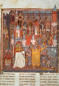 Erster Kreuzzug: die Belagerung und Eroberung Jerusalems durch die Kreuzfahrer unter der Führung von Godefroy de Bouillon (1058-1100) im Jahr 1099