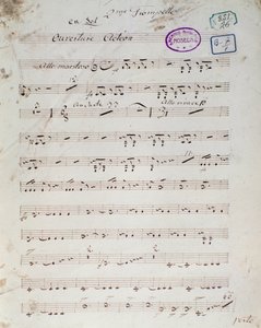 Erste Seite der Partitur von „Acteon“ englische komische Oper von Daniel Francois Esprit Auber