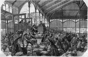 Fischmarkt - Großhandelsfischmarkt in Paris im Jahr 1870 von Unknown artist