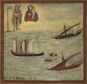 Ex-Voto-Matrose, beliebtes Angebot als Zeichen der Hingabe und Dankbarkeit des Matrosen, der den Gefahren des Meeres entkommen ist, aus der Kirche von Carmine, Torre del Greco, in der Nähe von Neapel 1638 Italien von Unknown artist