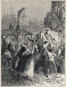 Französische Revolution: Triumph von Honoré Gabriel Riqueti, Graf von Mirabeau (1749-1791), Einzug in die Stadt Marseille im Jahr 1789. Gravur von 1889. Private Sammlung.