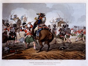 Französische Kürassiere bei Waterloo - in „Historische, militärische und marine Anekdoten und Vorfälle, die den Waffen Großbritanniens und ihrer Verbündeten widerfahren sind, endend in Waterloo“ - von Edward Orme, ill. von Fry, London von Unknown artist