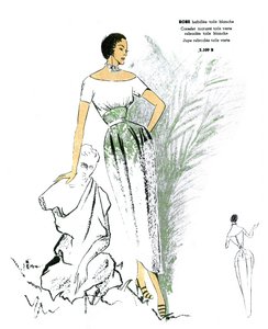 Französische Mode, besticktes Kleid-Design