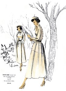 Französische Mode, kleines gestreiftes Kleid-Design