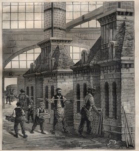 Französische Industrien: die Herstellung von Porzellanknöpfen - Gravur in „La Science française“ von Unknown artist