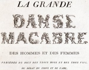 Frontispiz „Der große makabre Tanz der Männer und Frauen“ von Unknown artist