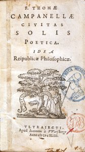 Frontispiz von „Civitas Solis Poetica. Idea Reipublicae Philosophicae“ von Tomaso Campanella