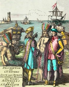 Frontispiz von „Beschreibung des Universums Fortsetzung von Alt- und Neu-Europa, Südliche Länder und Amerika“ Band V, von Alain Manesson Mallet (1630-1706) von Unknown artist