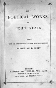 Frontispiz von „Poetical Works“ von John Keats (1795-1821) 19. Jahrhundert von Unknown artist