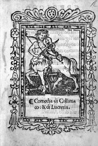Frontispiz der Komödie „La Mandragola“ von Niccolo di Bernardo dei Machiavelli von Unknown artist
