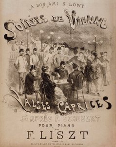 Frontispiz der Partitur Soirees de Vienne, Caprices Walzer für Klavier von Liszt (19. Jahrhundert)