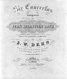 Frontispiz der Partitur der sechs Konzerte von Johann Sebastian Bach