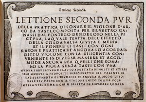 Frontispiz von Lettione Seconda von Silvestro Ganassi dal Fontego